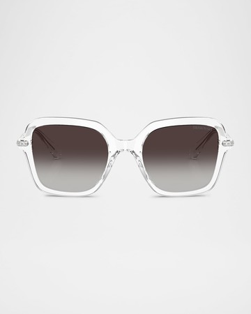 SK6040 Crystal-Embellished Acetate Square Sunglasses