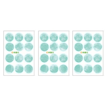 WA. WALL ART 無痕設計壁貼 FX-B05 3張  30 x 20cm  圓點 綠色