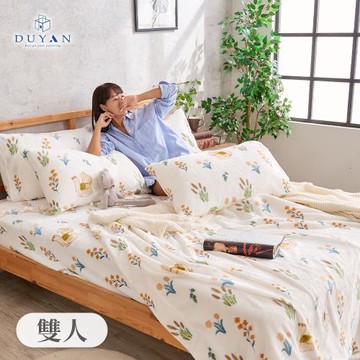 【DUYAN 竹漾】法蘭絨四件式床包羊羔絨毯組 多款任選(雙人)