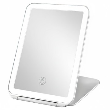 LED充電旅行梳妝鏡 觸摸感應 三種色光  白色