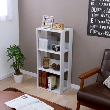 IRIS-寬40公分時尚分層收納架/書櫃 OpenWoodRack系列 OWR-400(灰白色)