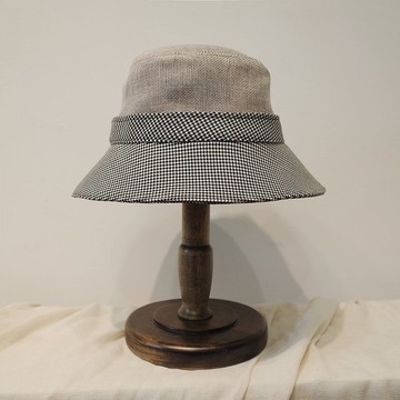 透氣漁夫帽-千鳥格/鐘型帽/漁夫帽/戶外帽/遮陽帽