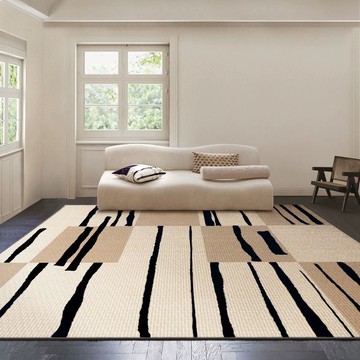 圈絨客廳地毯意式復古茶幾毯臥室床邊毯輕奢耐臟陽臺墊子