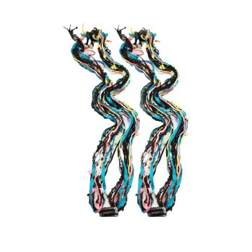 藏族編發漸變彩色頭繩民族風小眾毛線長款飄帶發夾綁發麻花辮發繩