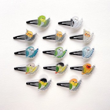 Rolia's 手作 【SAY HI !系列】鸚鵡/鳥/山雀 BB夾(適合夾右邊)