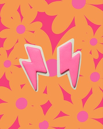 Barbie系列 粉紅閃電 耳環/耳夾 / 軟陶/ 夏日/ 限量