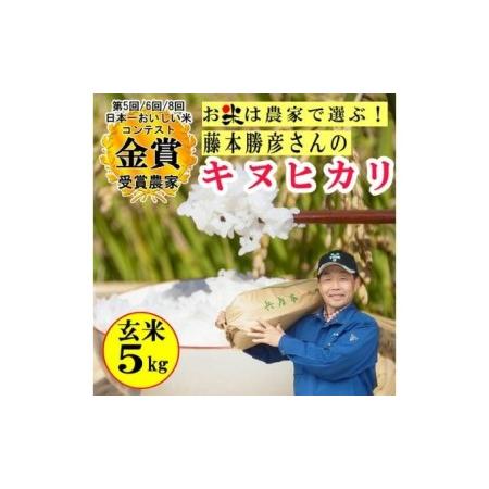 ふるさと納税 米 令和5年産 稲美金賞農家 藤本勝彦さんのキヌヒカリ玄米5kg お米 こめ コメ 兵庫県稲美町