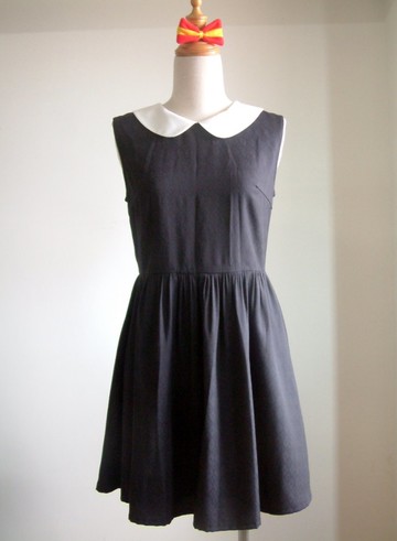 復古無袖洋裝-黑色