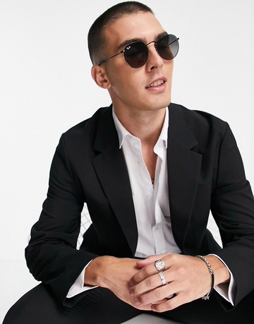 ASOS DESIGN skinny suit jacket in black