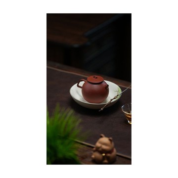 新派茶器 福帽壺 原礦朱泥全手工宜興紫砂壺泡茶壺茶具180cc