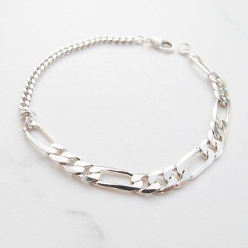 【手工客製銀飾】不對襯個性純銀手鍊 | 素面百搭 | 大員囡仔