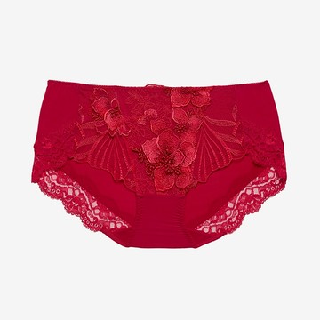 莎露-優雅系列 M-LL中低腰平口褲(茶花紅) 搭配內褲-SS6471RG