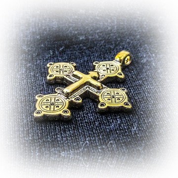 黃銅十字架項鍊吊墜，烏克蘭黃銅十字架項鍊吊墜，基督教十字架