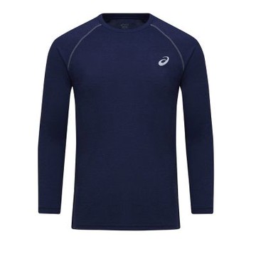 asics 亞瑟士 長袖上衣 男 訓練 慢跑 亞規 藍 2033C055-400