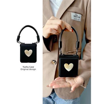 大理石愛心水鉆手提適用于摩托羅拉motorazr40ultra手機殼新款razr 50 ultra保護套斜挎可背全包折疊屏掛繩女