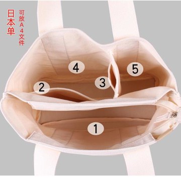 日系大號千層包大容量多分格帆布包通勤包手提袋上班公文包托特包