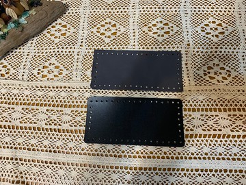 手工DIY帶孔真皮革包底+塑膠板。灰E款=長方形底46孔。19.5*9.5