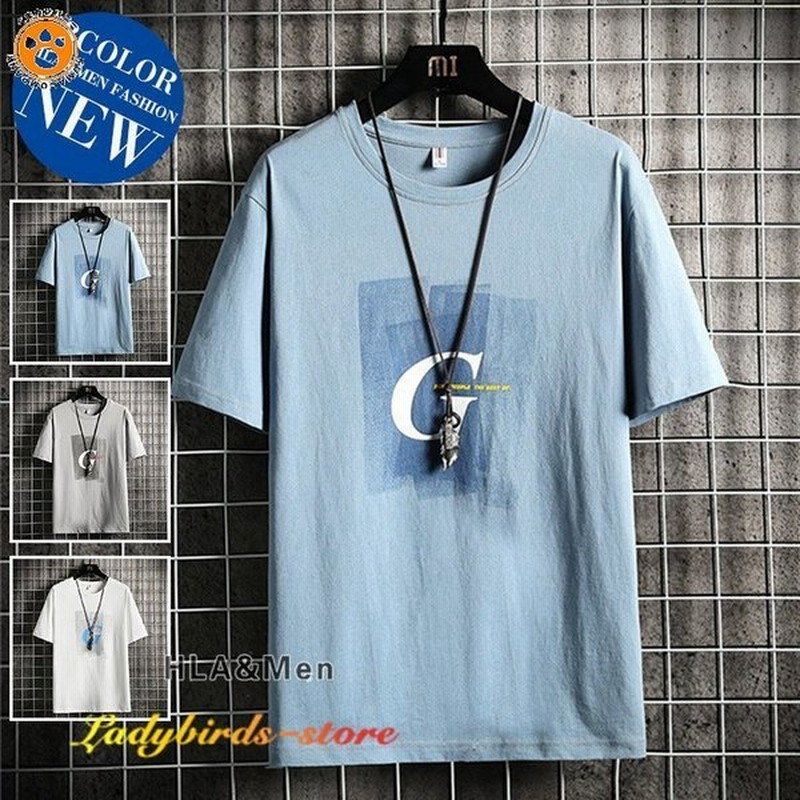 カジュアルtシャツ 半袖 メンズ Tシャツ 丸首 英字 ティーシャツ トップス メンズファッション 通販 Lineポイント最大get Lineショッピング