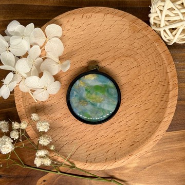 樽蓋再生項鏈吊墜-藍綠白金暈染 NP017