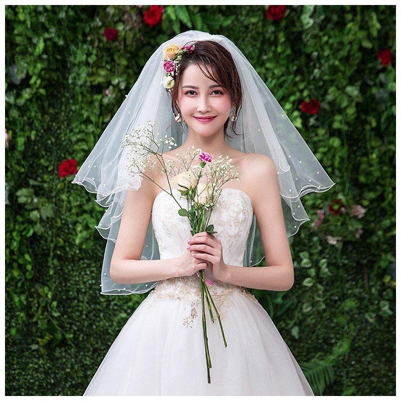 ウェディングドレス ベール付き SOP7226 ベール ドレス 花嫁 結婚式