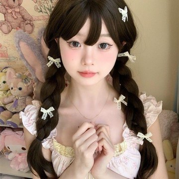 🥇隔日達出💎小仙女米白色蕾絲髮夾可愛迷你小號蝴蝶結編髮夾髮飾碎髮夾少女
