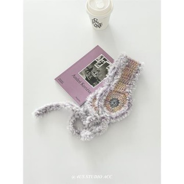 手工針織毛線耳罩女韓版ins冬季毛茸茸綁帶耳套耳捂保暖護耳防凍