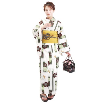 日本 和服 女性 梭織 浴衣 腰封 2件組 F Size x40-21a yukata