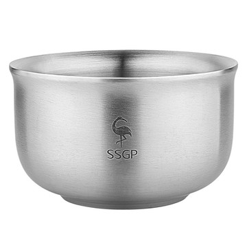PUSH! 餐具304不鏽鋼碗防摔防燙飯碗雙層加厚泡麵碗湯碗2入(12.5CM)E108-3