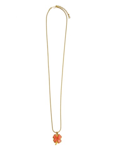 CHANEL Pre-Owned - 2003 four-leaf clover pendant necklace - women - Gold Plated/Acrylic - One Size