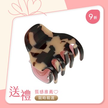 FRANCE  LUXE 簡約半月型小抓夾〈象牙琥珀 / 玫瑰粉〉