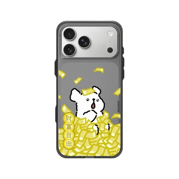 iPhone 17 Pro Max Clear (相機按鈕) 酷墨灰 - Maltese線條小狗 - 財富自由