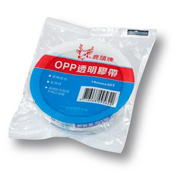 四維鹿頭牌 19mm*40Y OPP透明膠帶(PPS7)-單捲裝