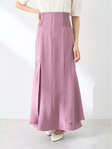 羅紋繫帶設計層次剪裁合身長裙(1M43L0L0230) - earth music&ecology