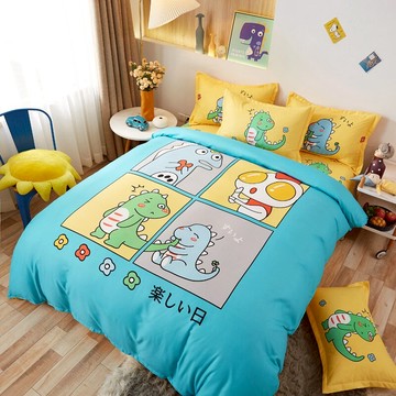 日系卡通四件套加厚磨毛兒童被套床單ins北歐公主風床上用品4件套