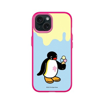 iPhone 15 Clear 粉漾桃 - Pingu 企鵝家族 - Pingu - 我的冰淇淋