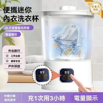 【迷你便攜】內衣洗衣機 小型洗衣機 便攜洗衣機 迷你洗脫一體 杯體分離設計 2L大容量 USB充電 宿舍旅行必備