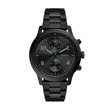 送禮首選★FOSSIL Bennett 多功能黑色不鏽鋼手錶 BQM7093 附提袋