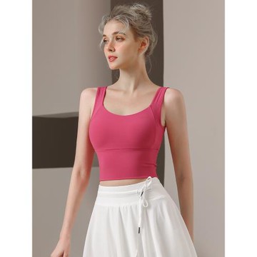 嵐紋一體杯運動內衣女防震定型瑜伽背心外穿跑步訓練健身文胸夏季