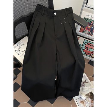 立體解構小眾垂墜感闊腿西裝長褲男女直筒休閑寬松時尚拖地小西褲