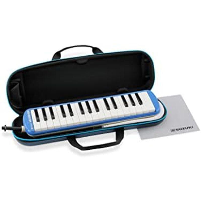 SUZUKI スズキ 鍵盤ハーモニカ メロディオン アルト 32鍵 ブルー FA-32B 軽量本体 通学に優しいセミハードケース
