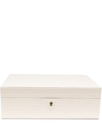 Aspinal Of London - Grand Luxe crocodile jewellery box - women - Calf Leather - One Size - White
