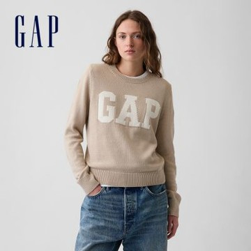 【GAP】Gap Logo圓領毛衣-米色(910301)