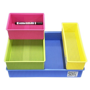 吉米細孔籃(大/中/小/長型) 可堆疊籃子 置物籃 辦公收納 文件籃 文具籃 收納籃 桌上收納 K640 K641 K642