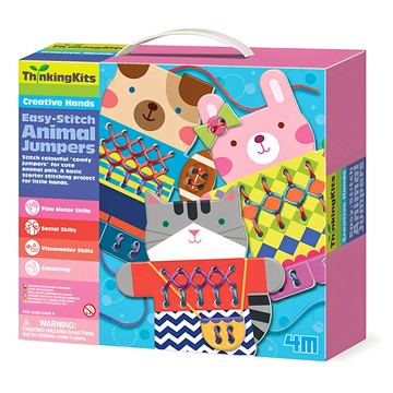 4M 思維創作玩具 動物穿繩 Set  紙板、網繩線  四歲以上  1組