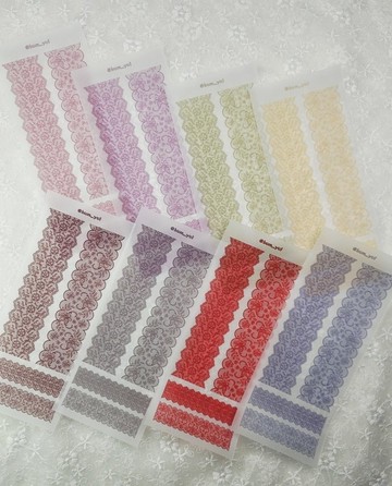 繽紛花瓣蕾絲拼貼描圖紙裝飾