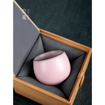景德鎮陶瓷粉色主人杯茶杯女士主人杯單杯女杯子茶具茶盞個人專用