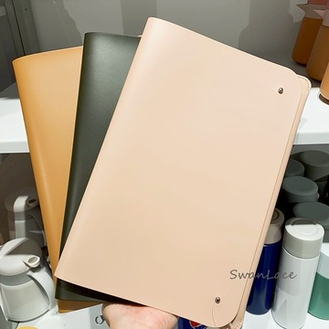 SwanLace精選 復古莫蘭迪色系厚質皮革材質北歐簡約多用途文件袋