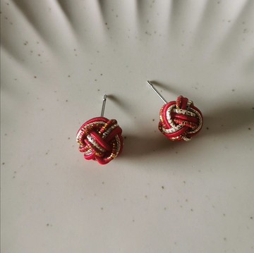 【Veverka】初始No.1-水引耳環 玉結び 編織 水引細工