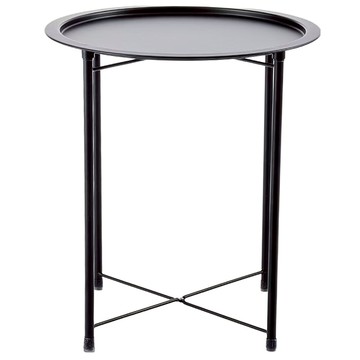 活動型 圓茶几桌 鐵製  黑色  1個