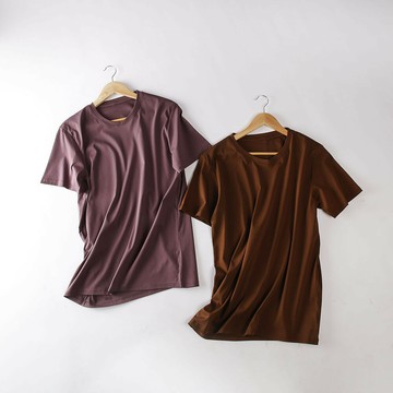 薄款80支雙面絲光棉男士短袖T恤 休閑純色寬松半袖圓領打底衫男款鑫弘-衣錦男裝